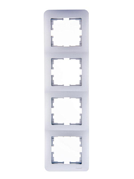 Рамка 4-м Karina Life вертикал. жемчуж./бел. перламутр LEZARD 708-3000-154