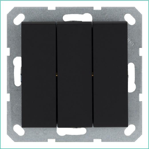 Выключатель 3-кл. 10А IP20 механизм черн. матовый soft touch Jasmart G3031PB