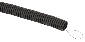 Труба гофрированная d32мм с протяжкой безгалоген. трудногорючая (FRHF) черн. (уп.50м) Эра Б0068909
