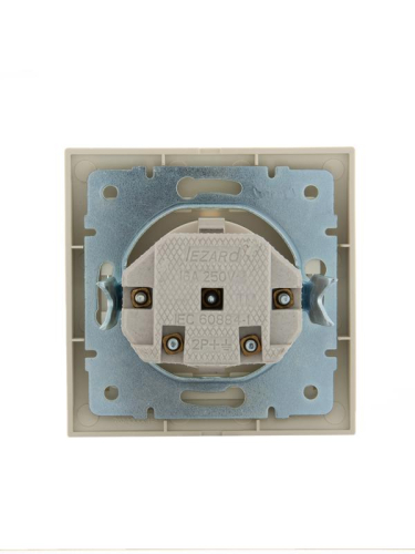 Розетка 1-м СП Deriy 16А IP20 с заземл. защ. шторки керамика крем. LEZARD 702-0303-124
