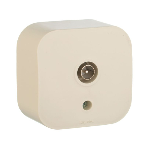 Розетка телевизионная TV 1-м ОП Quteo IP20 с топологией "звезда" сл. кость IEK 782245