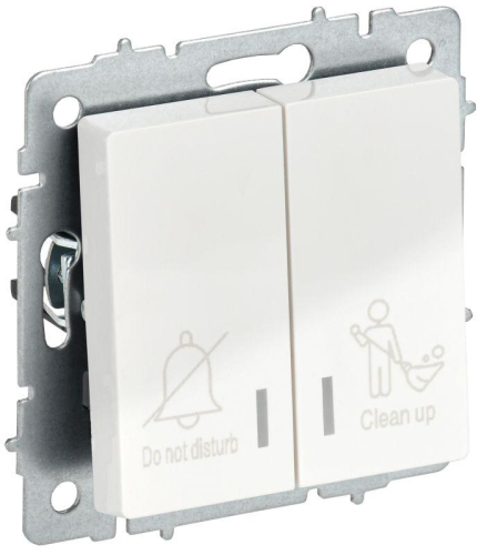 Выключатель 2-кл. BRITE 10А ВС10-2-9-БрБ для отелей с индик. механизм бел. IEK BR-V20-2-10-K01