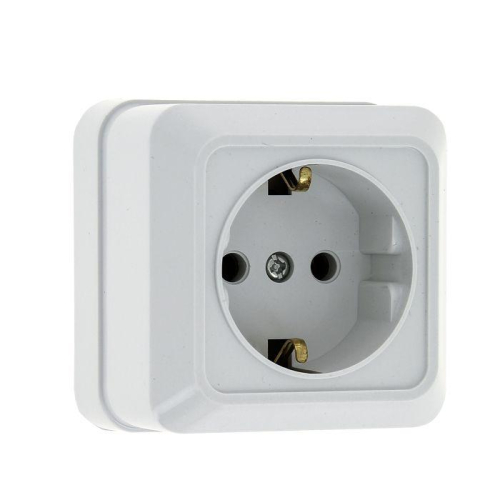 Розетка 1-м ОП Рим 16А IP20 с заземл. бел. EKF ENR16-028-10