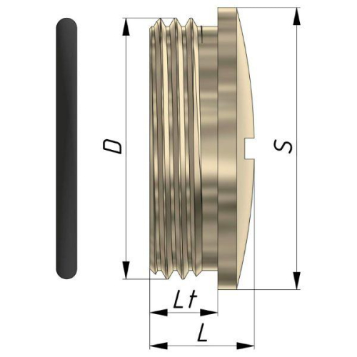 Заглушка латунная с плоским шлицем ЗР1-ЛР-М25х1.5 IP66/IP67/IP68 ГОФРОМАТИК zeta35019