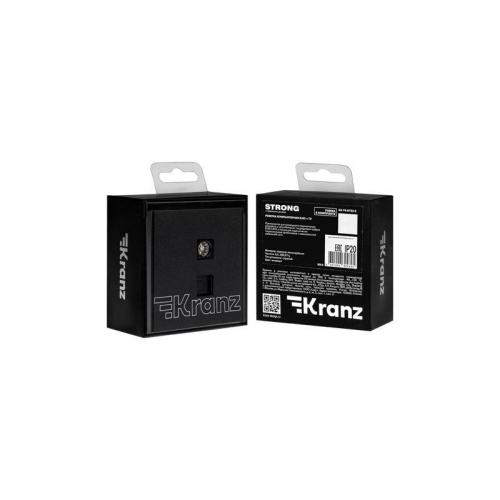 Розетка компьютерная + телевизионная СП STRONG MIELE RJ45 кат6 + TV антрацит Kranz KR-78-0722-5