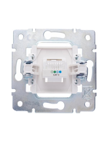 Розетка телефонная СП Vesna евро стандарт механизм жемчуж./бел. перламутр LEZARD 742-3088-137