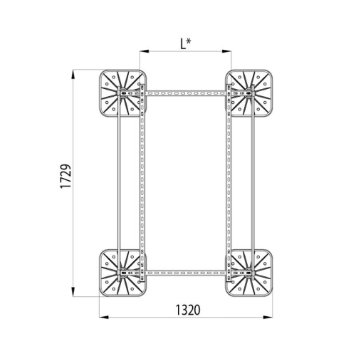 Конструкция опорная для установки оборудования TECHNORAPTOR FOOT 1000х1500 KM-TR-F-SSEI-1000-1500 КМ TR0003