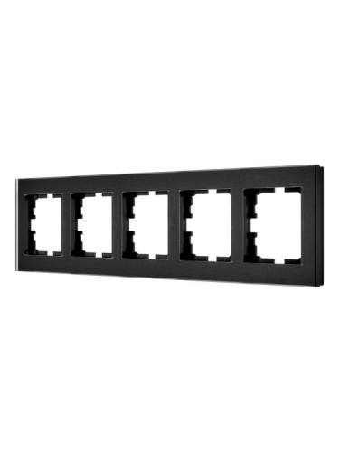 Рамка 5-местн. гориз. VESNA стекло черн. матов. LEZARD 742-5980-150