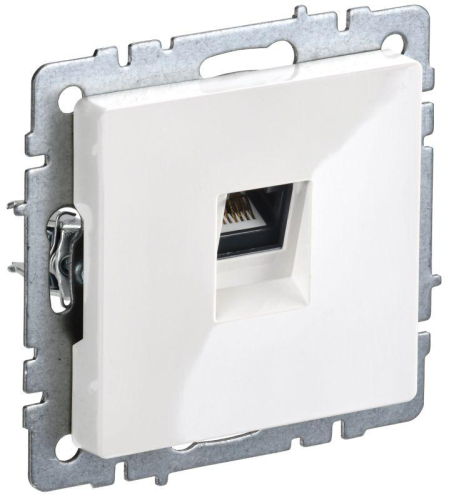Розетка компьютерная Brite RJ45 кат.5E РК10-БрБ механизм бел. IEK BR-K10-1-K01-PRO