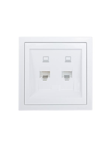Розетка компьютерная 2-м СП ZIMA IP20 механизм бел. LEZARD 704-0288-141