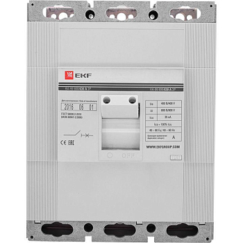 Выключатель автоматический 3п 800/400А 35кА ВА-99 PROxima EKF mccb99-800-400