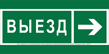 Знак безопасности NPU-2714.N07 "Направление к воротам выезда направо" Белый свет a20339
