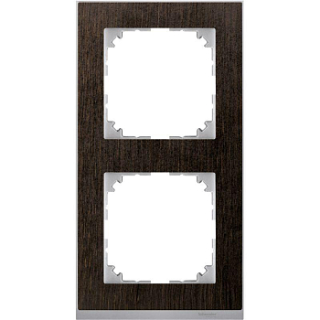 Рамка 2-м M-Pure Decor венге/алюм. SchE MTN4020-3671