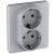 Розетка Inspiria 16А 250В 2х2P+E немецк. стандарт алюм. Leg 673752 Розетка Inspiria 16А 250В 2х2P+E немецк. стандарт алюм. Leg 673752