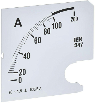 Шкала сменная для амперметра Э47 100/5А-1.5 96х96мм IEK IPA20D-SC-0100