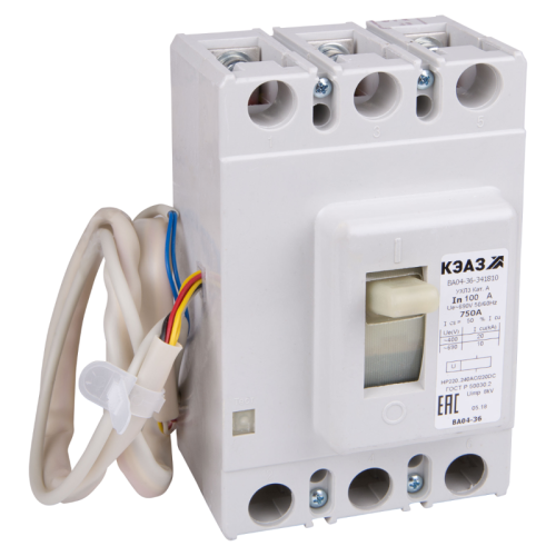 Выключатель автоматический 3п 80А 20кА ВА04 36-341810 80А 800 440DC HP24AC/DC УХЛ3 КЭАЗ 372012