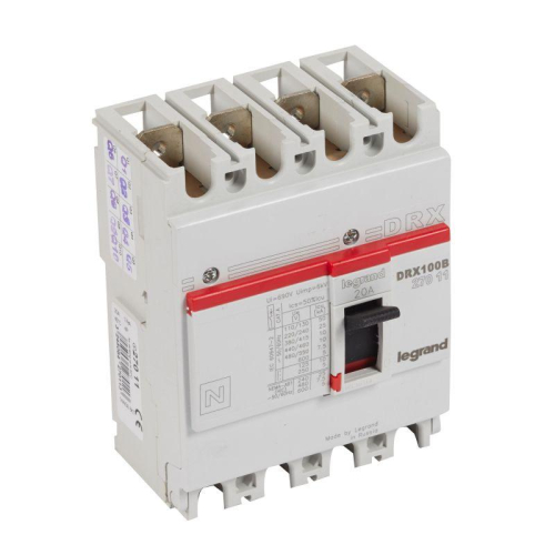 Выключатель автоматический 4п 20А 10кА DRX125 термомагнитн. расцеп. Leg 027011