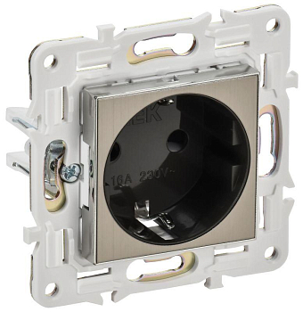 Розетка SKANDY 16А с заземл. защ. штроки SK-R04N никель IEK SK-R14-16-K50