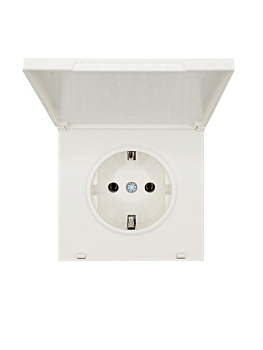 Розетка 1-мест. с/з с крышкой ПБТ СП ZIMA IP20 16А безвинт. зажим слон. кость LEZARD 704-9088-123BQC