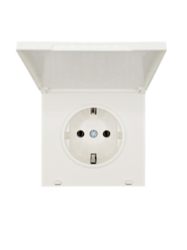Розетка 1-мест. с/з с крышкой ПБТ СП ZIMA IP20 16А безвинт. зажим слон. кость LEZARD 704-9088-123BQC