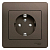 Розетка 1-м СП 1мод. Glossa 16А IP20 с заземл. защ. шторки в сборе шоколад SE GSL000844