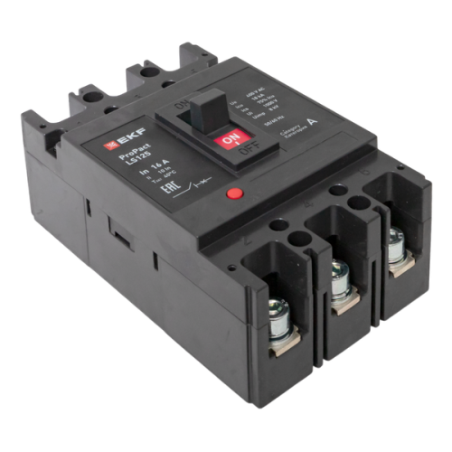 Выключатель автоматический 3п 16А 18кА LS125 ProPact EKF mccb-125-18-3-16-ls