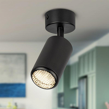 Светильник OL55 MR16 GU10 IP20 BK настенно-потолочный спот черн. ЭРА Б0061886