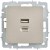 Розетка СП BRITE USB A+C 45Вт высокоск. заряд. РЮ11-2-БрШ шампань IEK BR-U22-045-K37