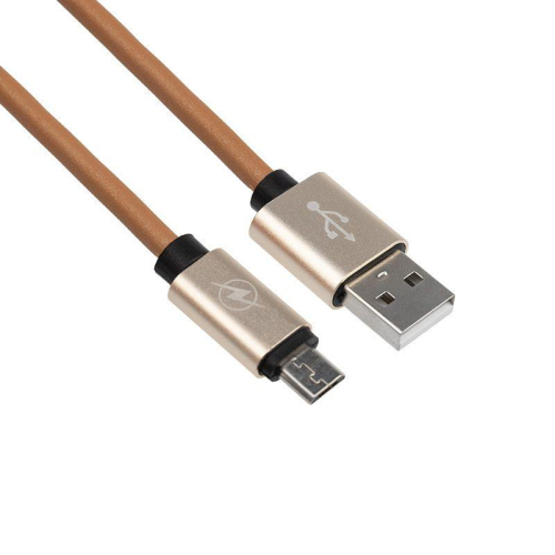 Кабель USB micro USB эко-кожа 1м корич. Rexant 18-4231