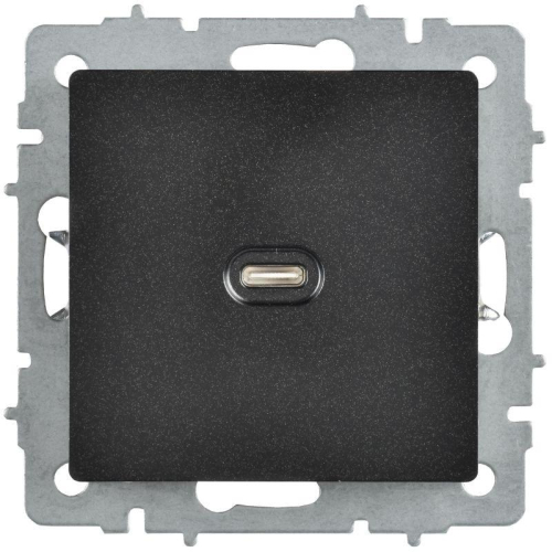 Розетка СП BRITE USB C 65Вт высокоскор. заряд. РЮ12-1-БрЧ черн. IEK BR-U13-065-K02