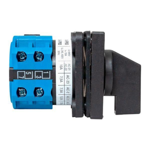 Переключатель кулачковый ПК-1-73 3п 10А для вольтметра (линейное напряжение) IP65 EKF pk-1-73-10-65