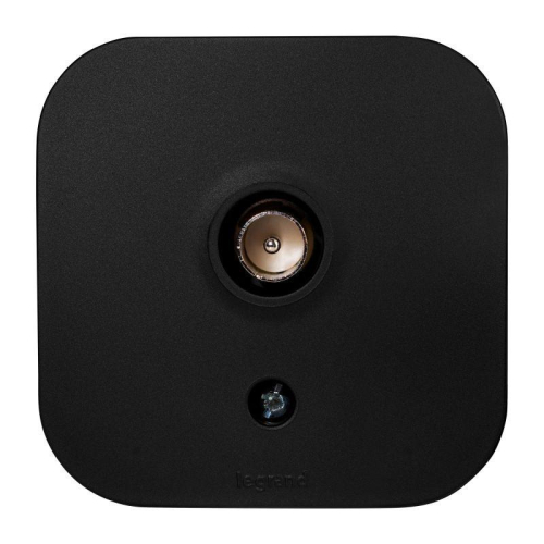 Розетка телевизионная TV 1-м ОП Quteo IP20 с топологией "звезда" черн. матов. IEK 782478