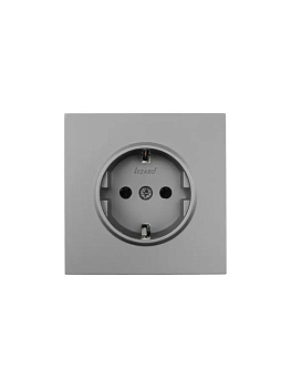 Розетка 1-мест. с защитн.шторк. СП ZIMA IP20 16А ПБТ безвинт. зажим сер. матов. LEZARD 704-7488-124BQC