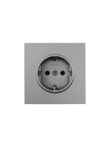 Розетка 1-мест. с защитн.шторк. СП ZIMA IP20 16А ПБТ безвинт. зажим сер. матов. LEZARD 704-7488-124BQC