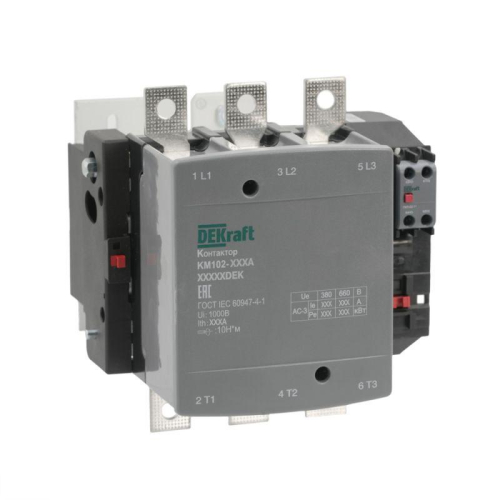 Контактор 265А 380В АС АС3 АС4 1НО+1НЗ КМ-102 DEKraft 21962DEK