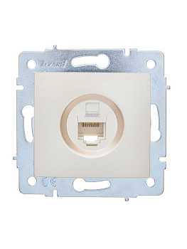 Розетка компьютерная 1-м СП ASTI IP20 RJ45 механизм Cat 5e жемчуж./бел. перламутр. LEZARD 7081-3088-139