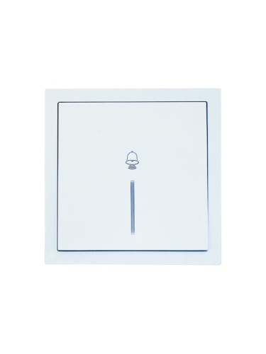 Кнопка звонка с индик. СП ZIMA IP20 безвинт. зажим бел. LEZARD 704-0288-108QC