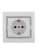 Розетка 1-м СП Mira 16А IP20 с заземл. с сер. вставкой керамика бел. LEZARD 701-0215-122