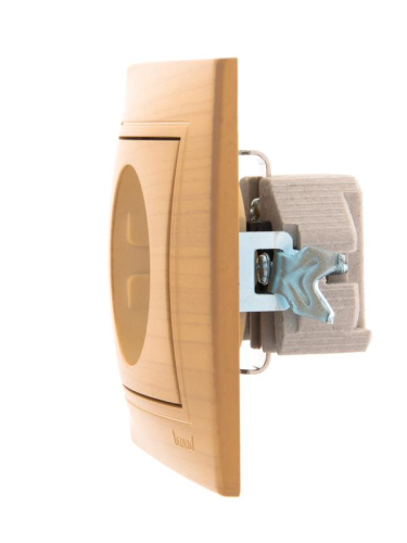 Розетка 1-м Mira с заземл. керамика ясень LEZARD 701-4747-122