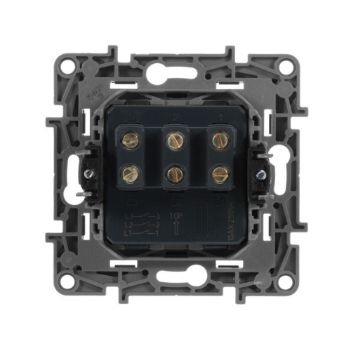 Механизм выключателя 3-кл. СП Etika Plus 10А IP20 250В 10AX винт. зажимы антрацит Leg 672613
