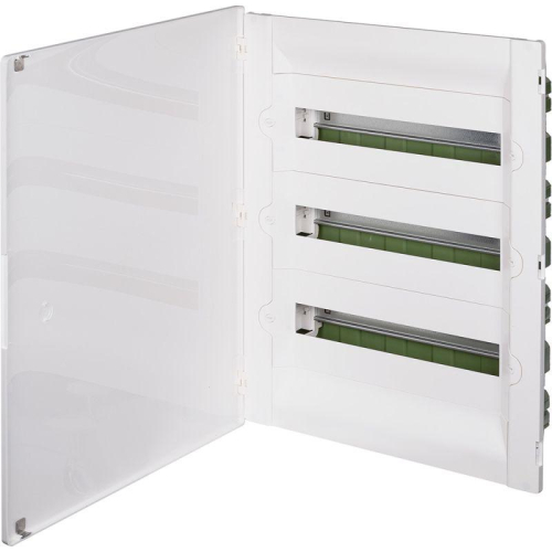 Щиток распределительный СП Practibox3 IK 07 3 рейки 54мод. с клеммник. заземл. IP40 бел. дверь Leg 401718