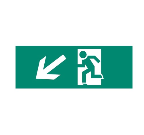 Наклейка S3 для аварийного светильника ДСА-503 328х119 "Направление к эвакуационному выходу налево вниз" ФАZА 5035157