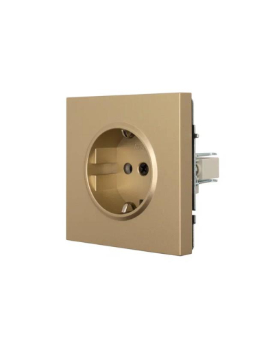 Розетка 1-мест. с защитн.шторк. СП ZIMA IP20 16А ПБТ безвинт. зажим зол. LEZARD 704-3688-124BQC