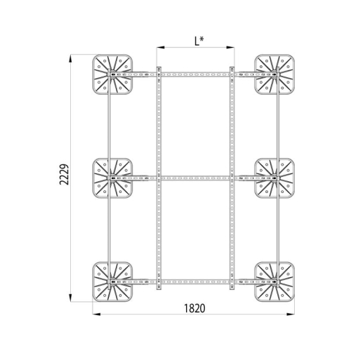 Конструкция опорная для установки оборудования TECHNORAPTOR FOOT 1500х2000 тип 2 KM-TR-F-SSEI-1500-2000-2 КМ TR0029