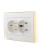 Розетка 2-м СП Rain с заземл. керамика с зол. боковой вставкой бел. LEZARD 703-0226-127 Розетка 2-м СП Rain с заземл. керамика с зол. боковой вставкой бел. LEZARD 703-0226-127