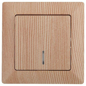 Выключатель 1-кл. СП Solo 4-102-11 10А IP20 250В с подсветкой сосна Intro Б0053572