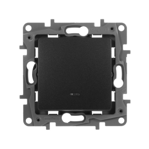 Выключатель 1-кл. СП Etika 10А IP20 250В 10AX с подсветкой/индикацией авт. зажимы механизм антрацит IEK 672603