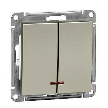 Выключатель 2-кл. СП W59 10А IP20 10AX с подсветкой механизм шампань SE VS510-251-4-86
