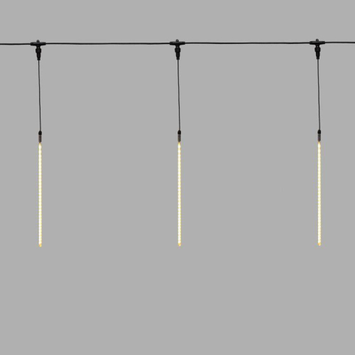 Гирлянда светодиодная "Тающие сосульки" 10шт х 50см шаг 100см 600LED тепл. бел. 24В провод каучук черн. соединяется Neon-Night 256-427