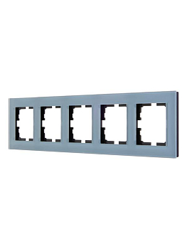Рамка 5-местн. гориз. VESNA стекло серо-голуб. LEZARD 742-7080-150